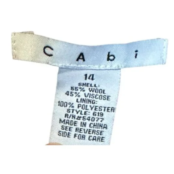 CAbi Women Peacoat Jacket Tea Coat Style 619 Wool Blend Burgundy Red Plus Sz. 14 - Picture 5 of 9